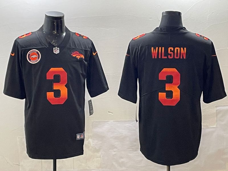 Men Denver Broncos #3 Wilson Black Fashion 2025 Nike Limited NFL Jersey style 2->denver broncos->NFL Jersey